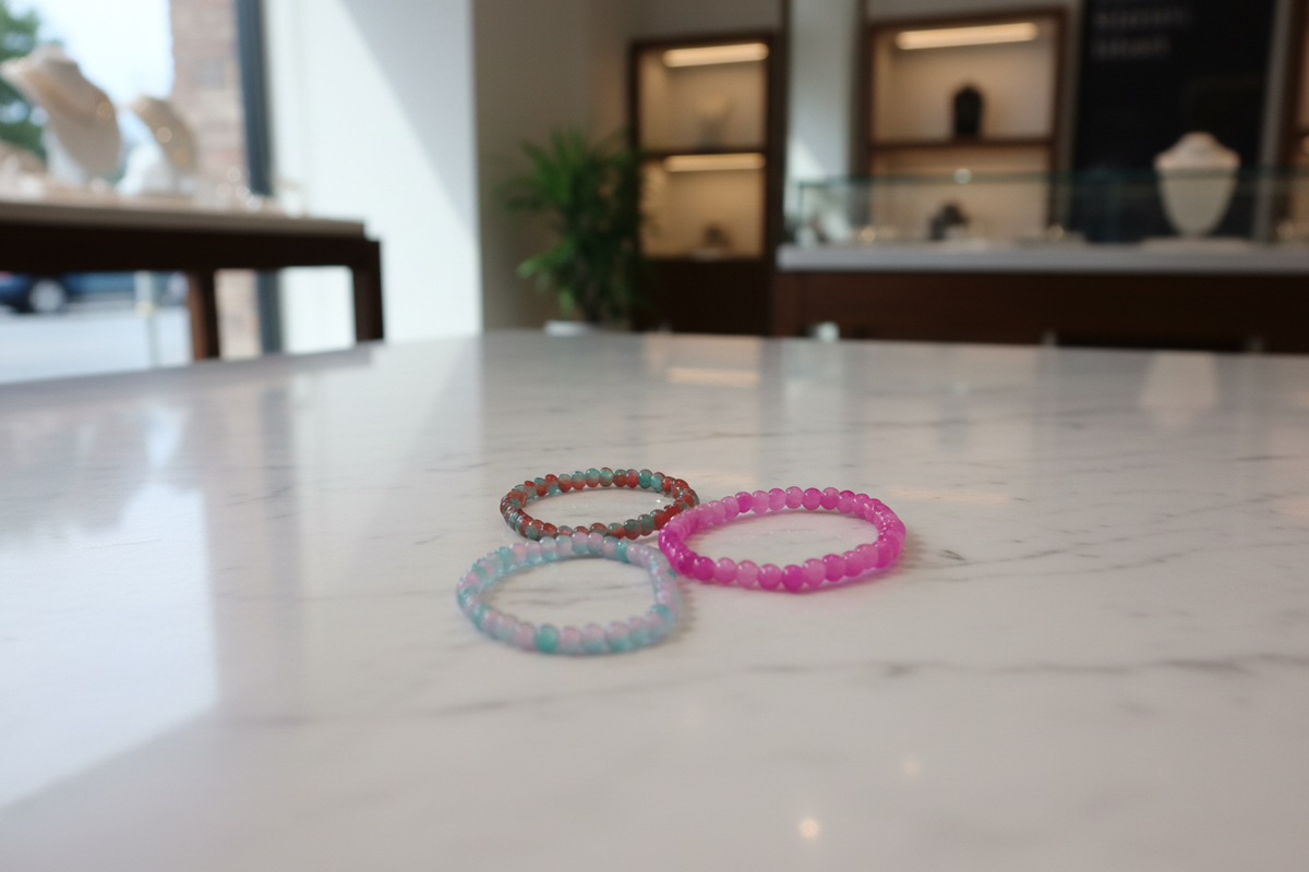 Red Bi-Fusion Glass Beads Bracelets