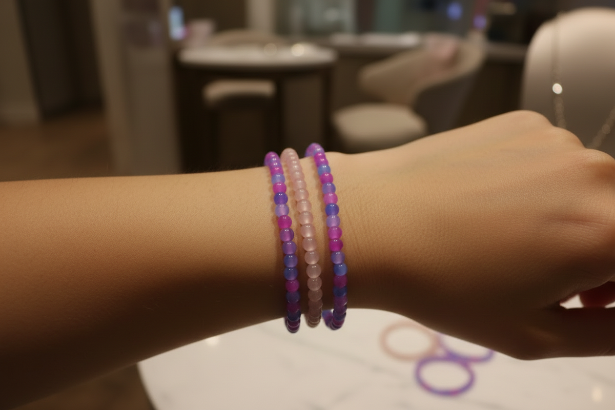 Red Bi-Fusion Glass Bead Bracelets