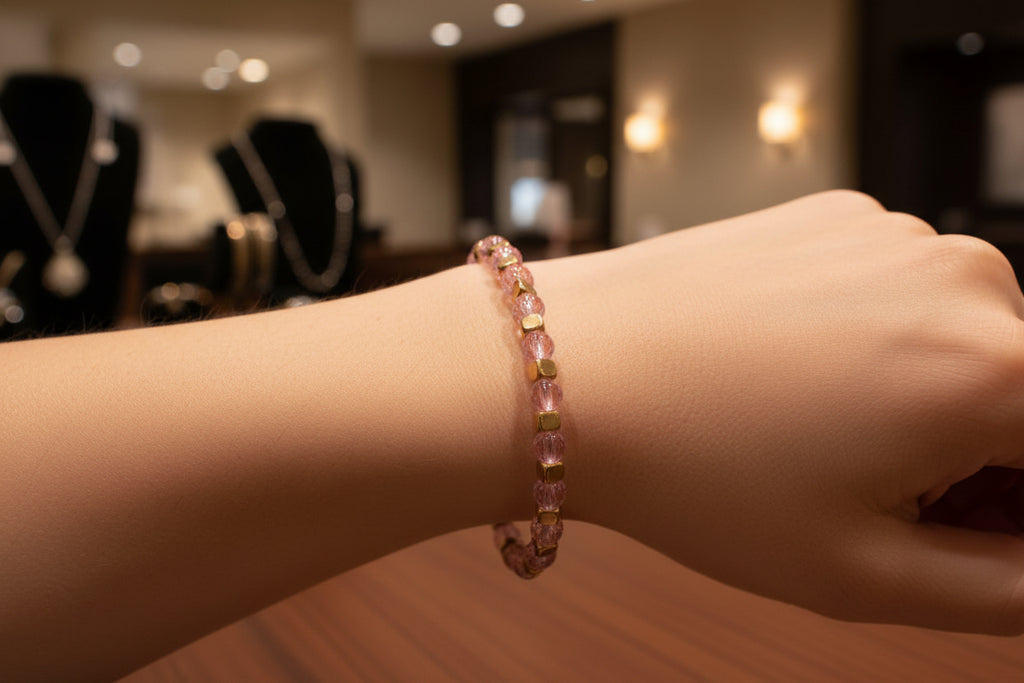 Taro Purple Cracks Glass Bead Bracelets