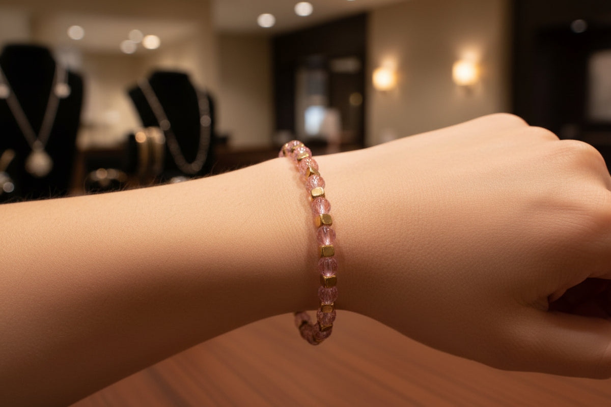 Taro Purple Cracks Glass Bead Bracelets