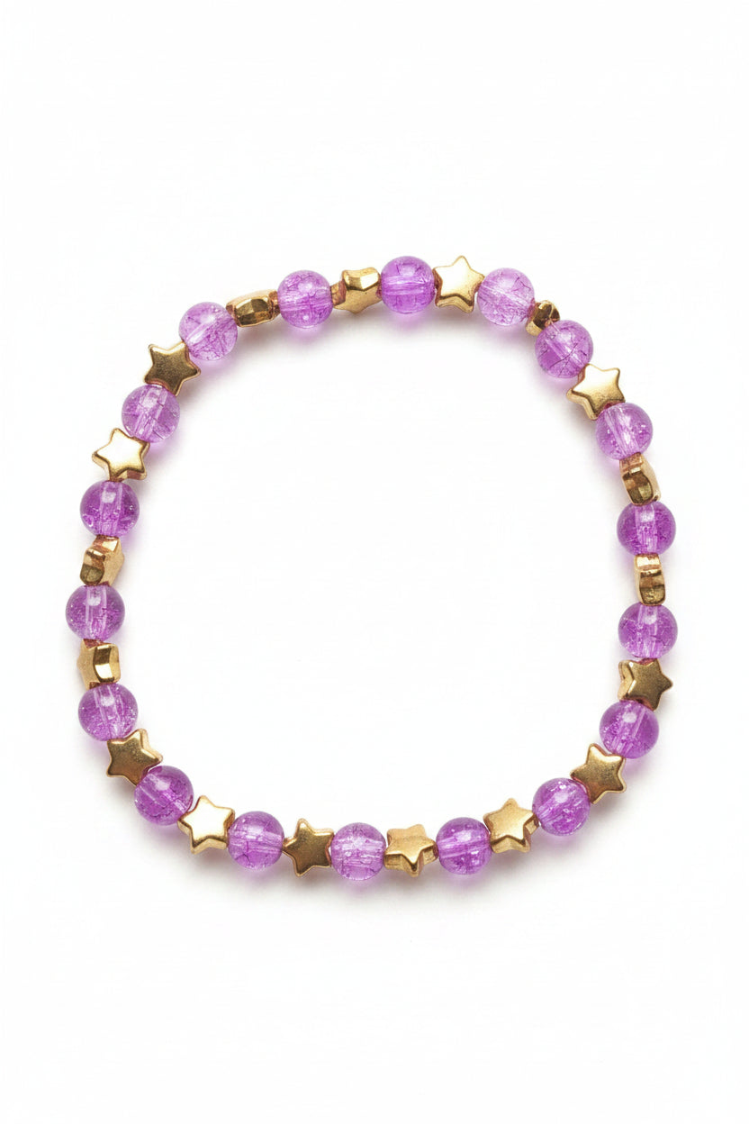 Rouge Purple Cracks Glass Bead Bracelets