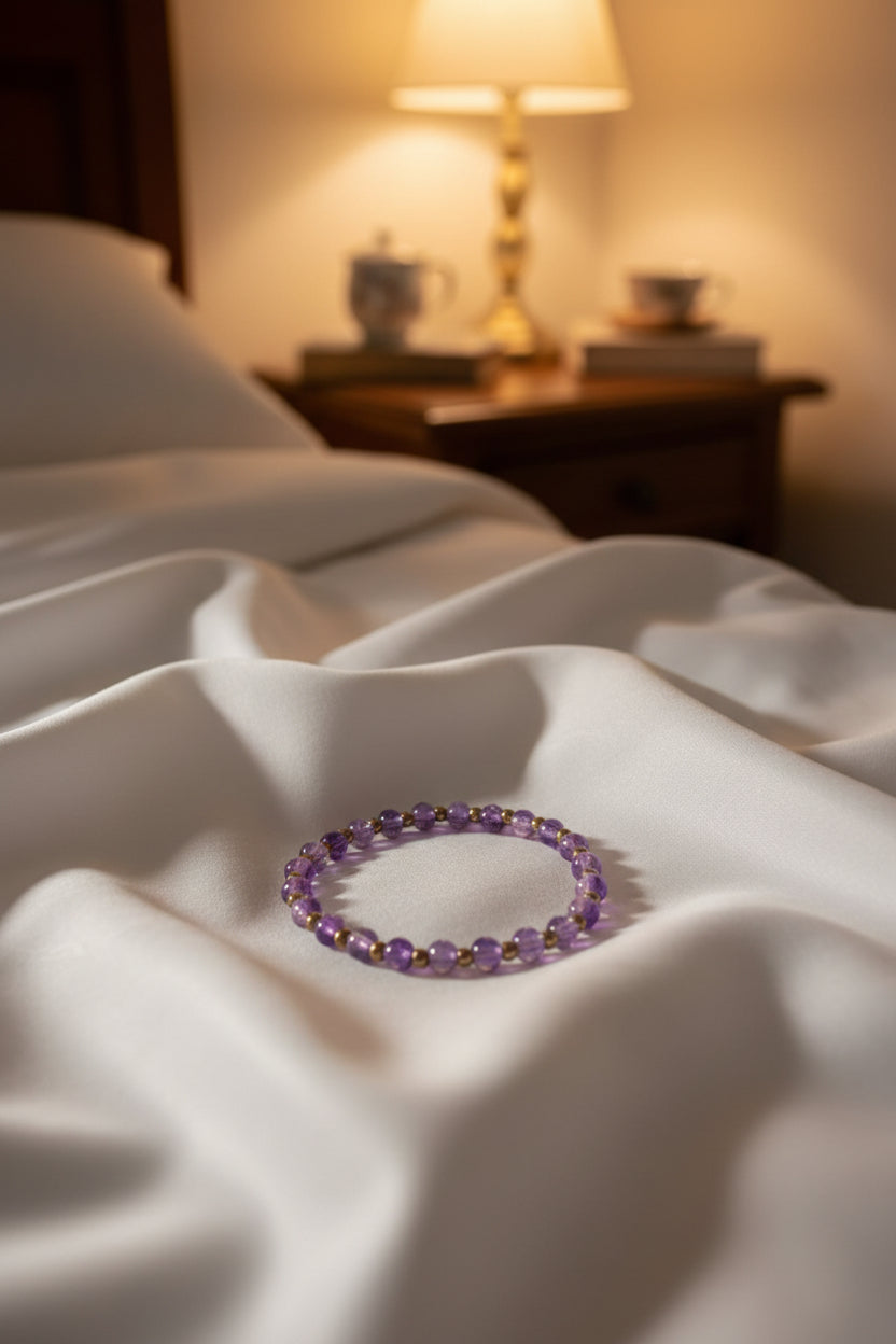 Violet ice cracks Glass Bead Bracelets