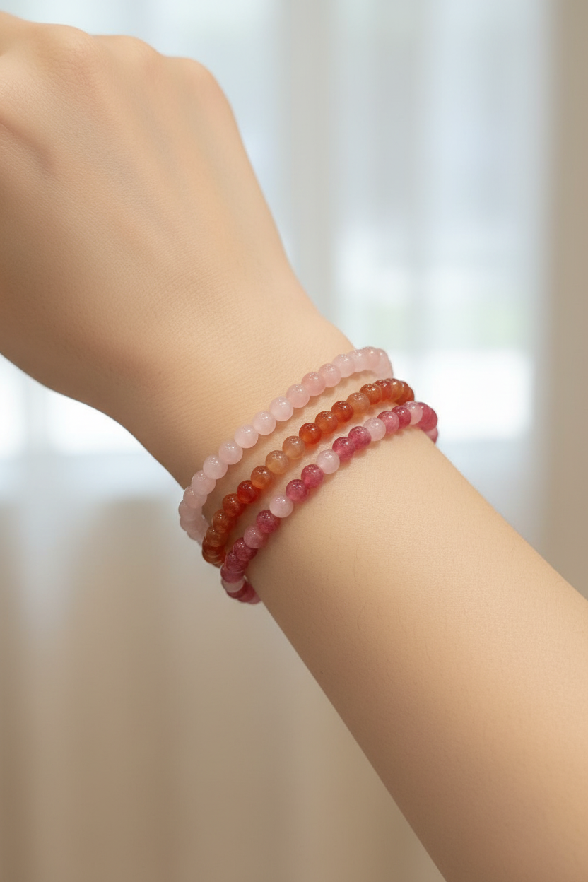 Red-Bio Fusion Glass Bead Bracelets