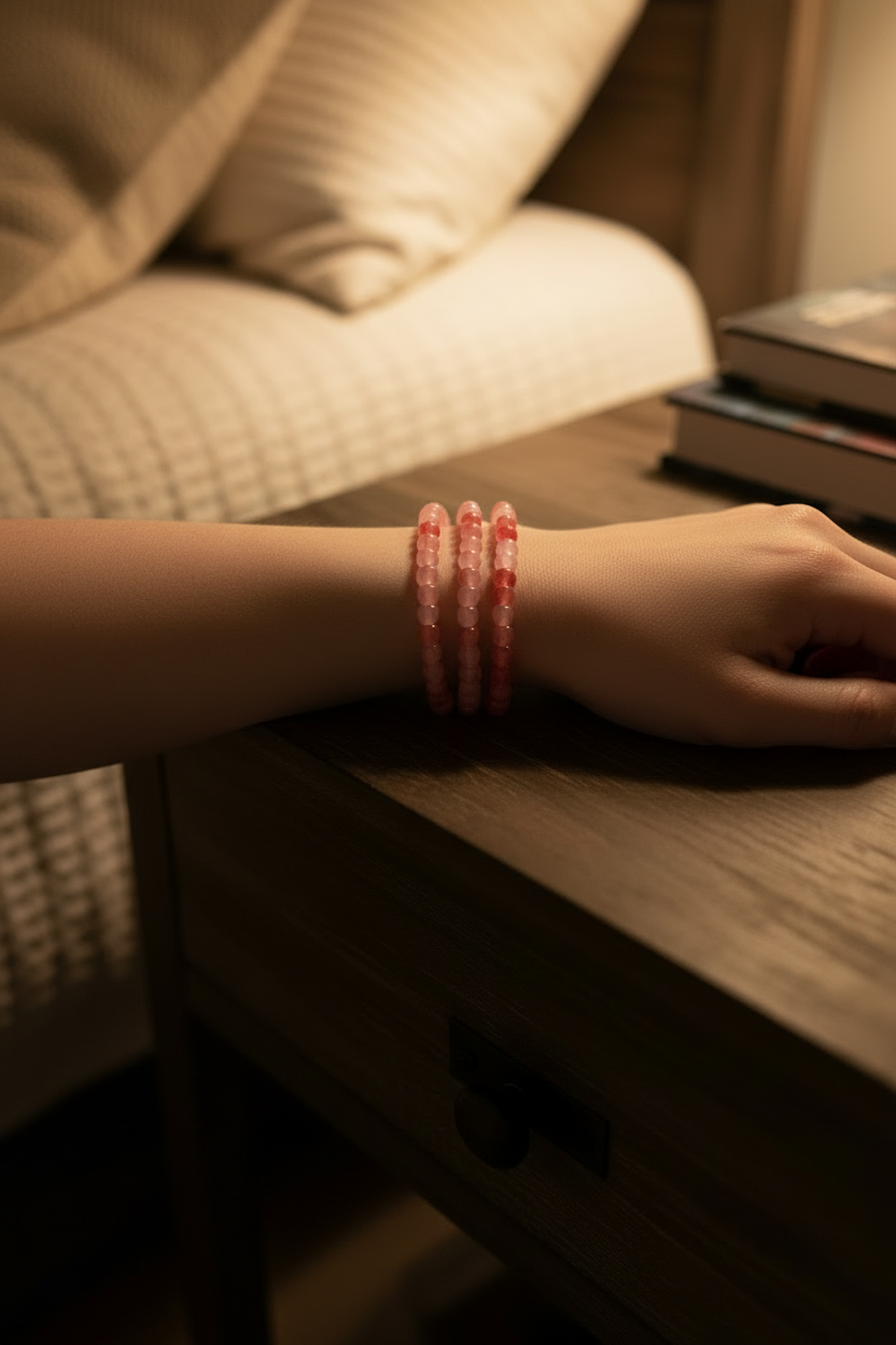 Red-Bio Fusion Glass Bead Bracelets