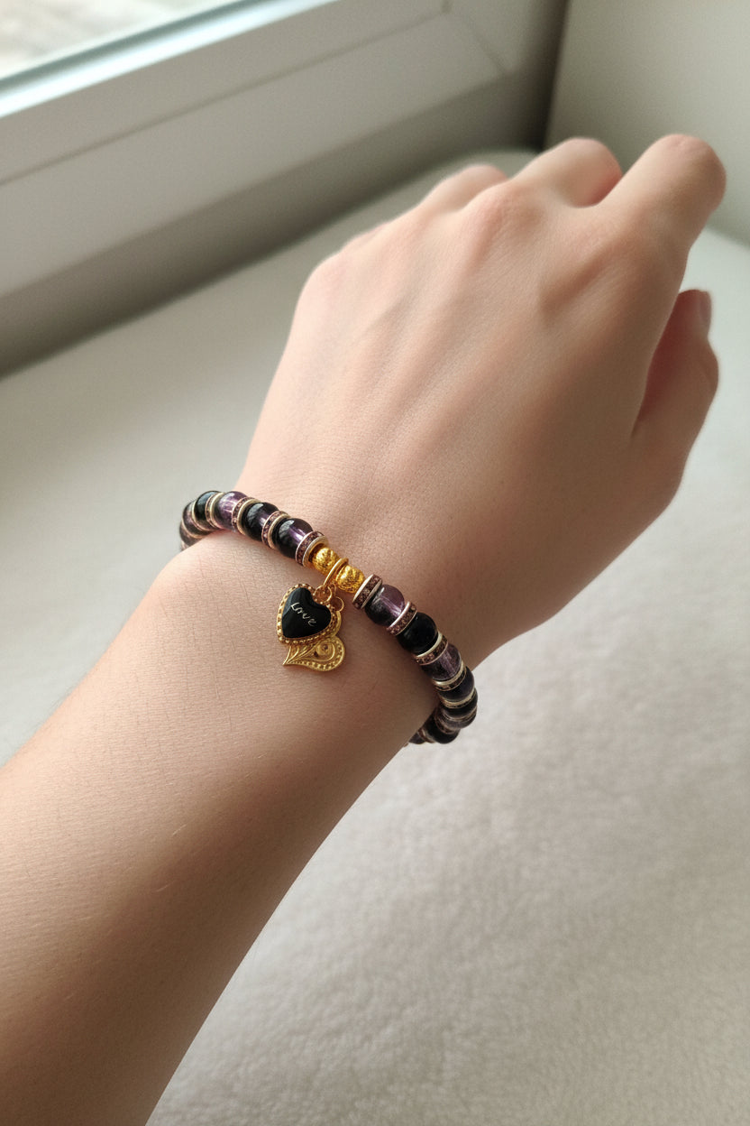 Mix Color Glass Beads Charm Bracelet