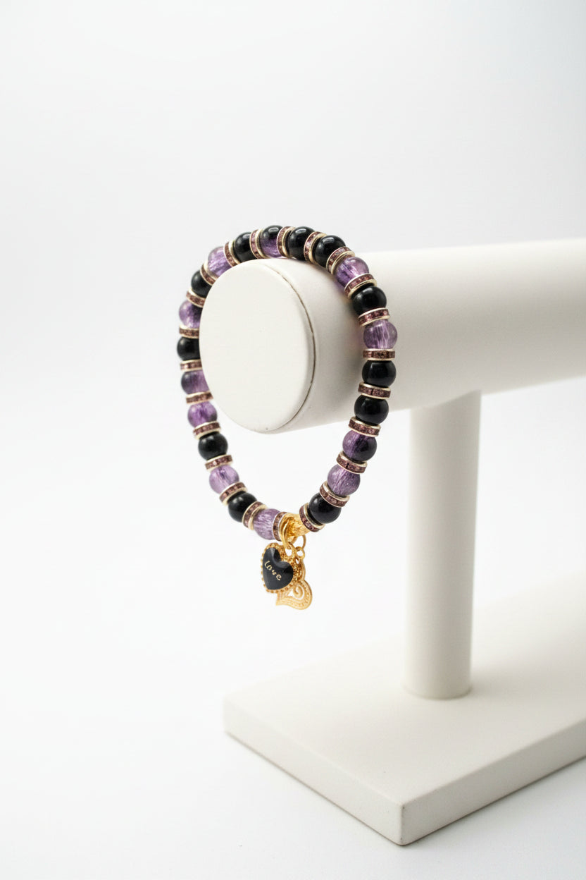 Mix Color Glass Beads Charm Bracelet