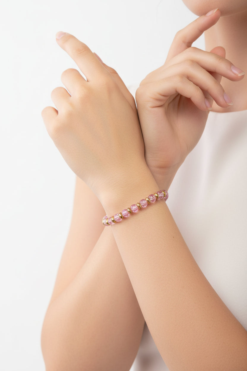 Cherry Blossom Crack Glass Bead Bracelets