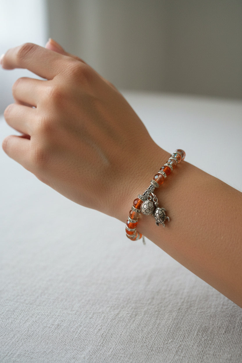 Mix Color Glass Beads Charm Bracelet