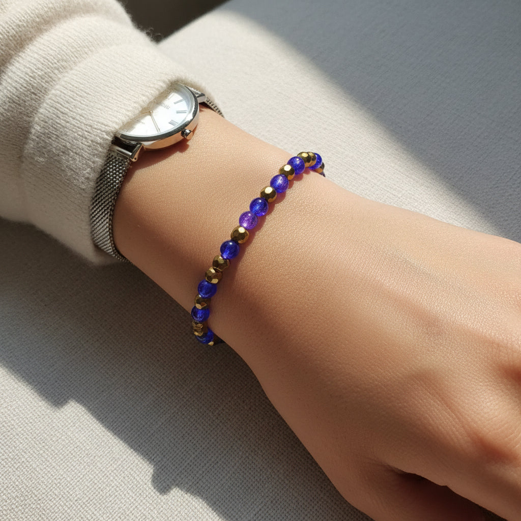 Windsor Purple Crack Glass Bead Bracelets